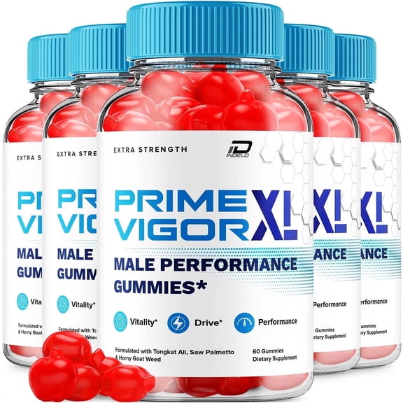 Prime Vigor XL Gummies for Men PrimeVigor XL Male Gummies All-Natural Supplement, PrimeVigorXL Gummies Reviews, 5 Pack, 300 Gummies