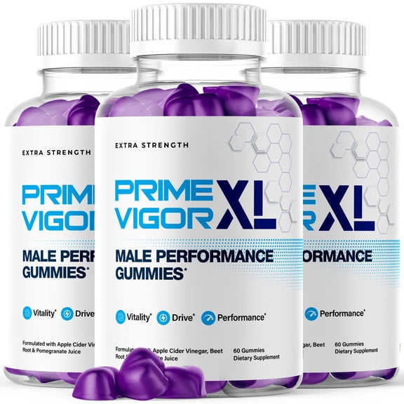 Prime Vigor XL Male Gummies Advanced Formula All Natural Vitamin Supplement PrimeVigor XL (3 Pack)