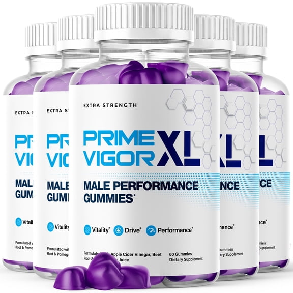 Prime Vigor XL Male Gummies Advanced Formula All Natural Vitamin Supplement PrimeVigor XL (5 Pack)