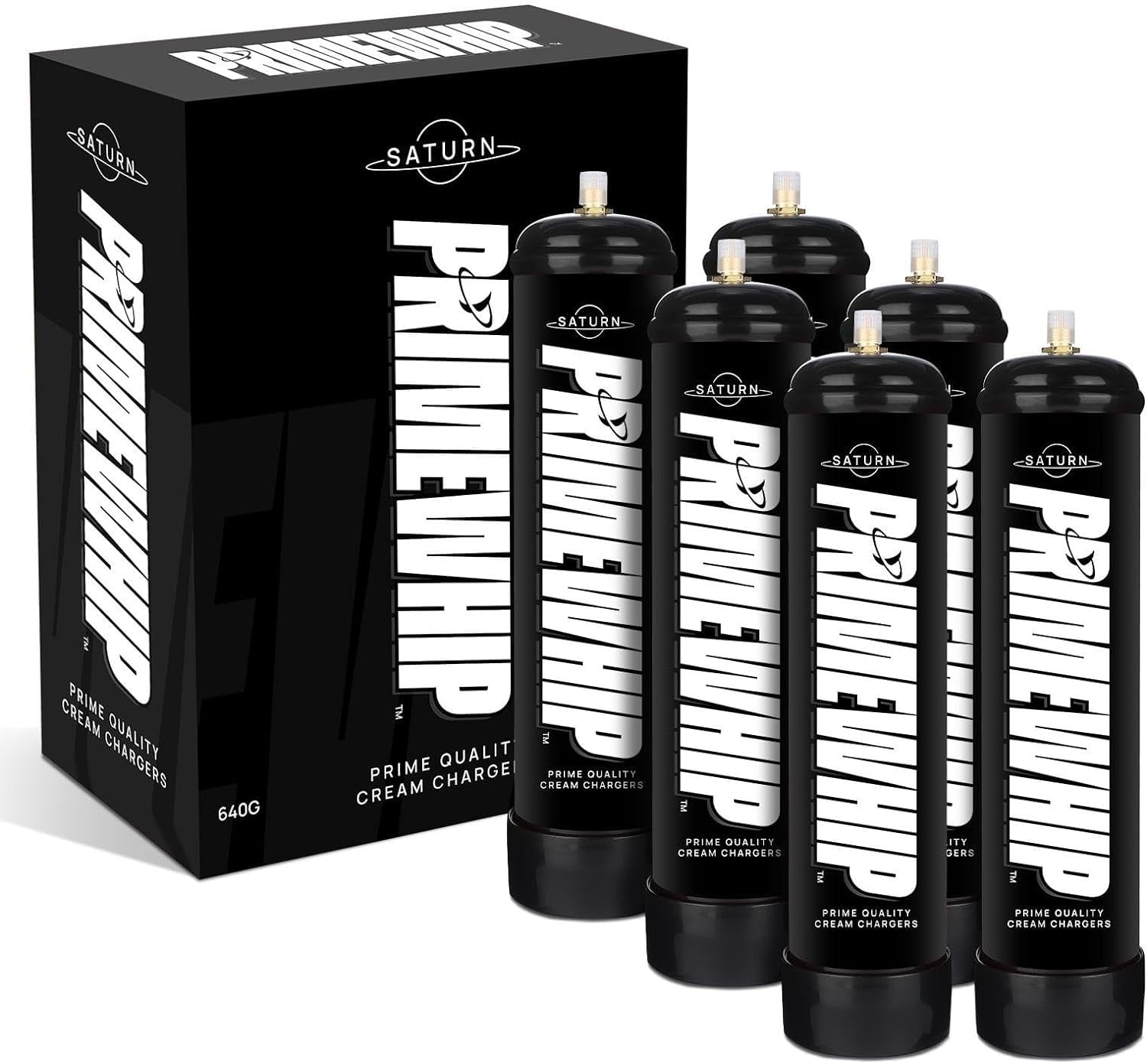 Prime Whip Saturn 640G Ultra Pure Whipped Cream Charger Food Grade 99.95 Pure Nitrous Oxide