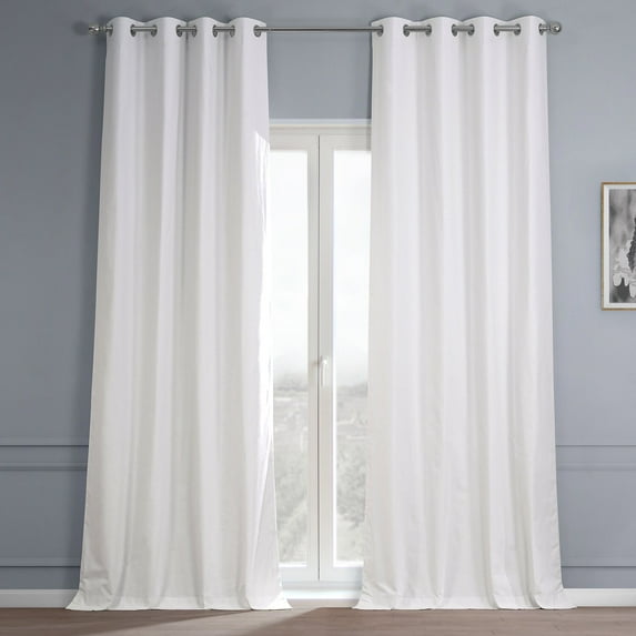 Prime White Dune Textured Hotel Blackout Cotton Grommet Curtain (1 Panel), Prime White, 50W X 108L