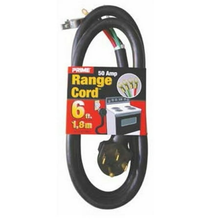 Prime Wire And Cable Rd628206 Cooking Range 72" 50 Amp Power Cord - Black
