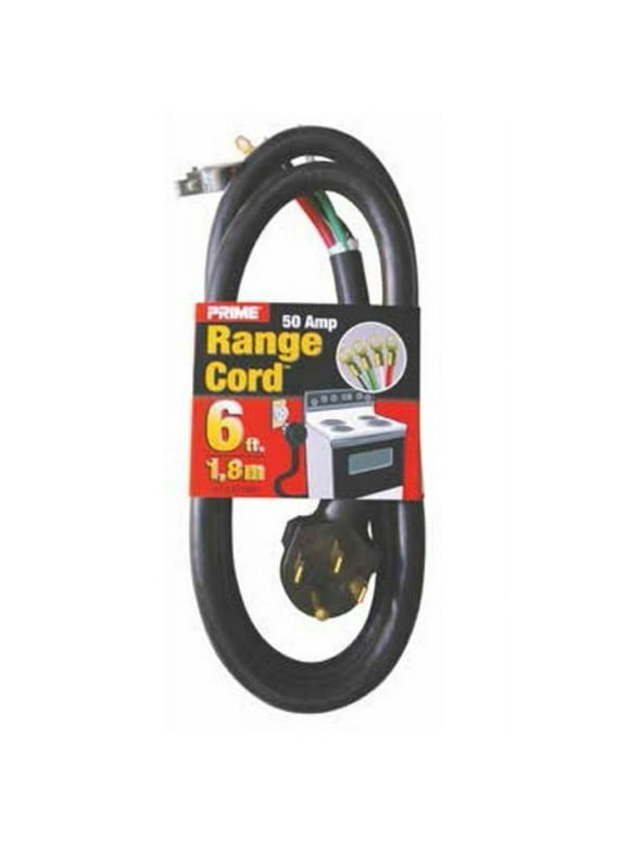 Prime Wire And Cable Rd628206 Cooking Range 72" 50 Amp Power Cord - Black