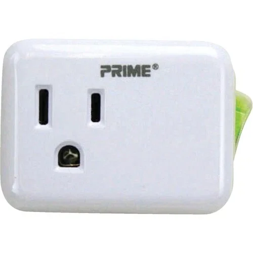 Prime Wire Cable 1-Outlet Tap With Switch - 125 Volts 15 Amps Model# Pbes001