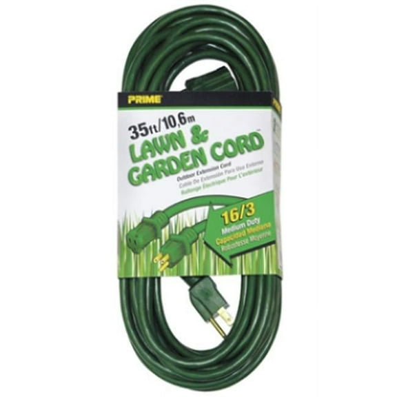 Prime Wire & Cable 35 ft. 16 by 3 SJTW Patio & Deck Extension Cord, Green