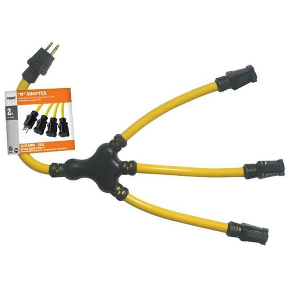 Prime Wire & Cable AD190802L 2 ft. 12 by 3 Gauge SJTW with Power Adapter