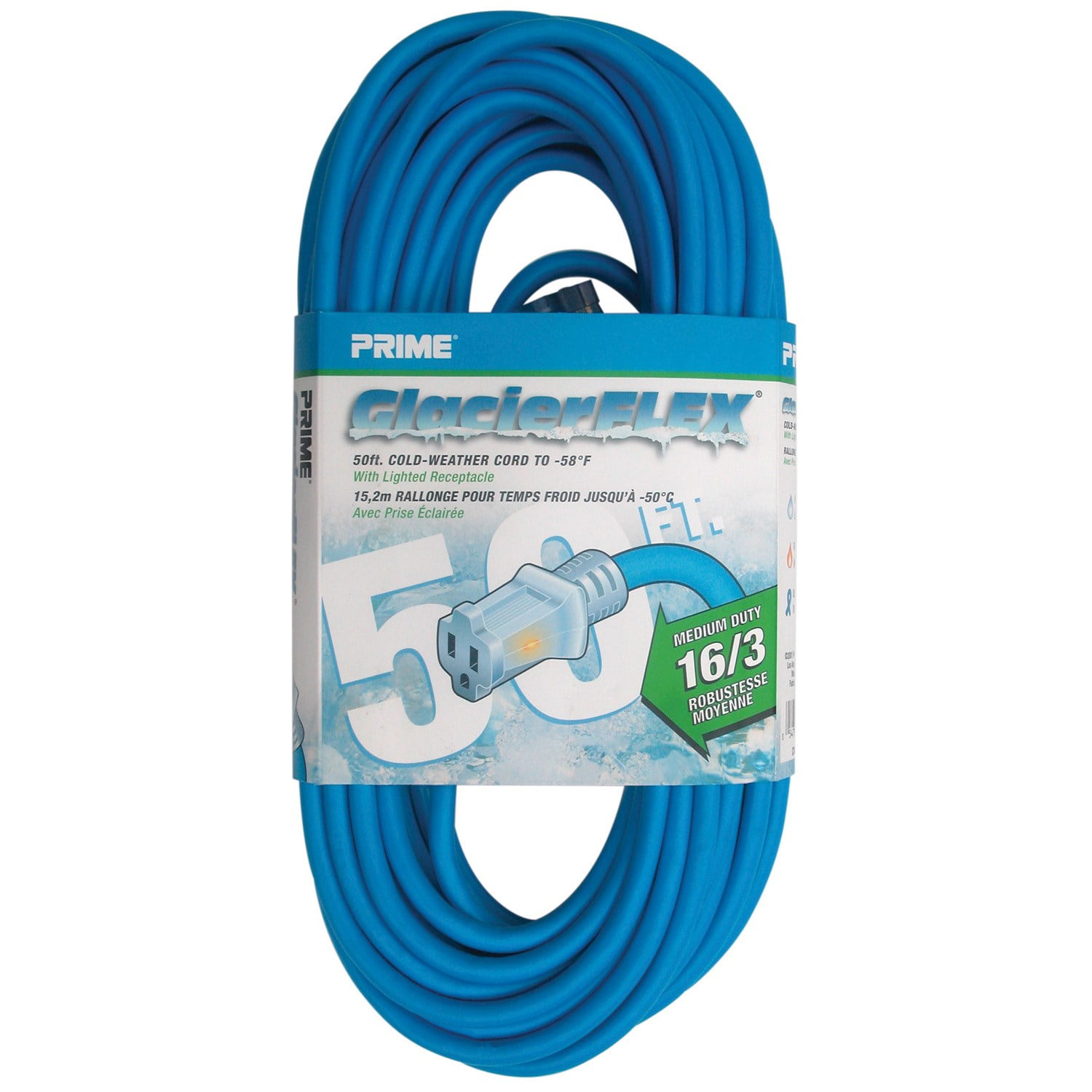 Prime Wire & Cable CW511630 50 ft. 16-3 Gauge SJTW-50 Deg C Glacier Flex Extreme Cold Weather Extension Cord