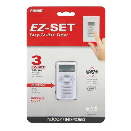 Prime Wire & Cable EZ-Set Indoor Digital in Wall Timer, White