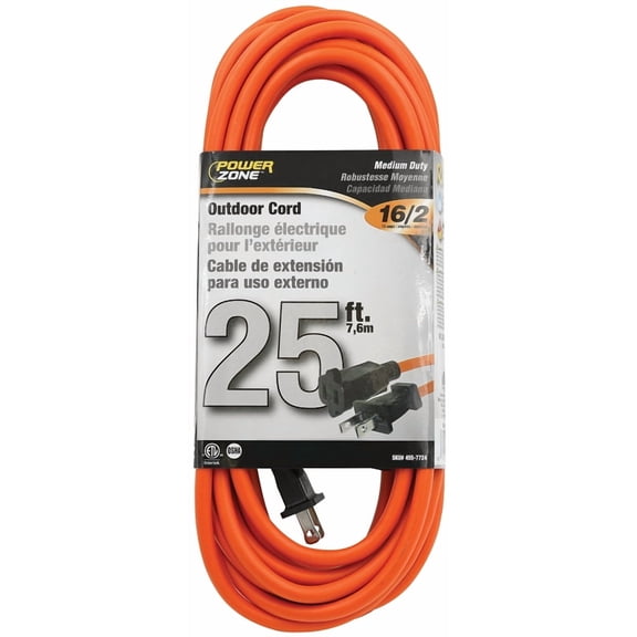 Prime Wire & Cable SJTW Extension Cord, 16 AWG, 25 ft L