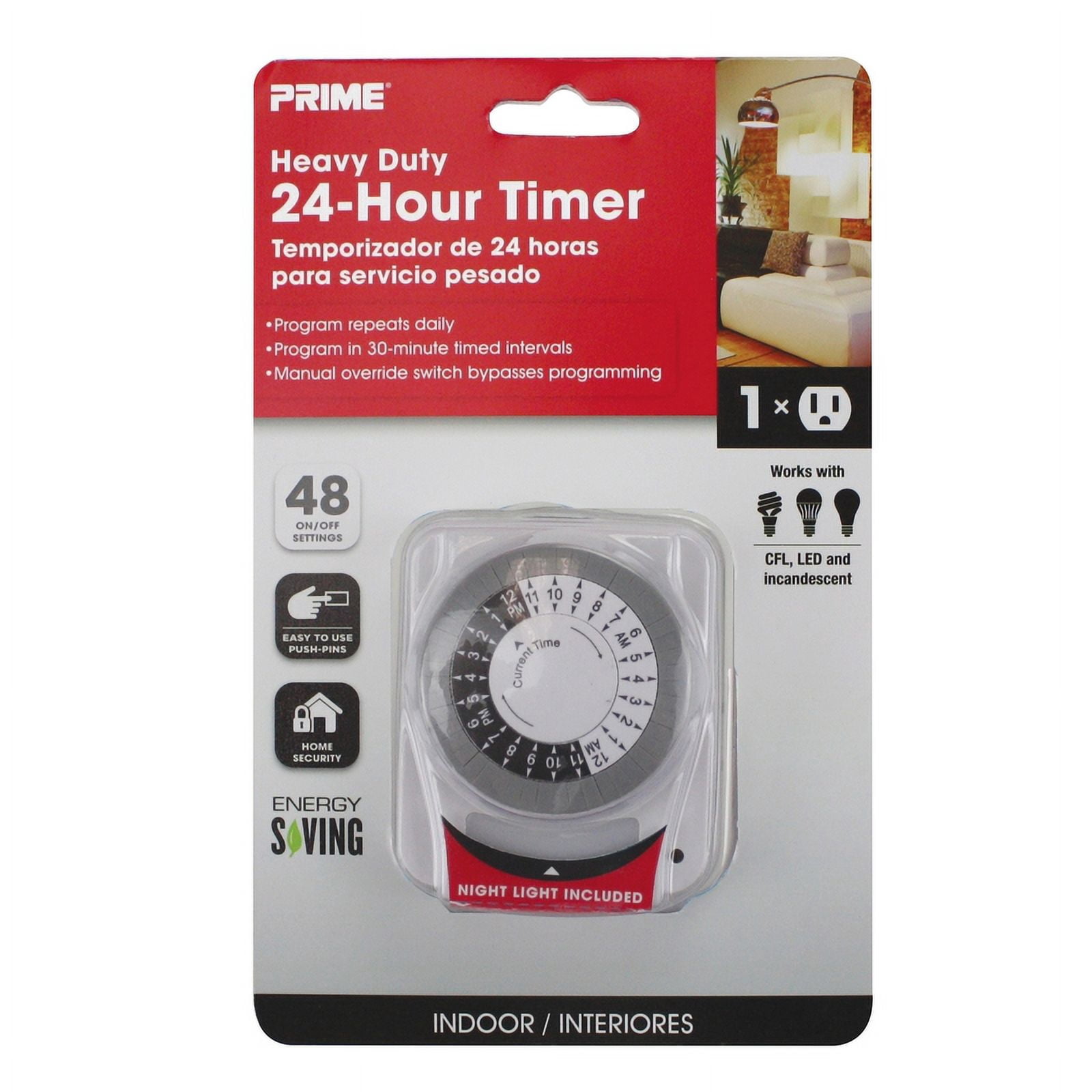 Prime Wire & Cable TNINL2412-RC 24 Hour Mechanical Timer With ...