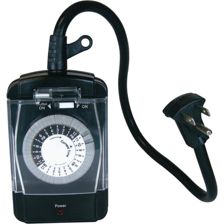 Prime Wire & Cable TNO24111 2-Outlet Pigtail with 24 Hour Electro Mechanical Timer