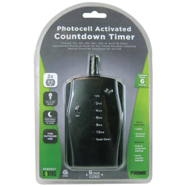Prime Wire & Cable TNOLED02 2 Outlet Countdown Timer, Black