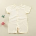 thumbnail image 1 of Prime kttectoa Summer Outfits for Girl Baby Solid Button Short Sleeve Round Neck Jumpsuit Rompers Clothes for Girls 3-12M Cyber_Monday, 1 of 4