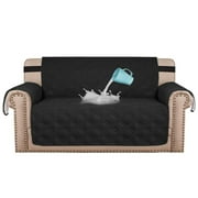 PrimeBeau 1-Piece 100% Waterproof Reversible Quilted Loveseat Pet Cover Protector, Black