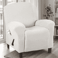 thumbnail image 1 of PrimeBeau Non-Slip Solid Print Jacquard Recliner Slipcovers - Ivory, 1 of 8