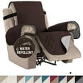 thumbnail image 1 of PrimeBeau 1-Piece Reversible Quilted Recliner Pet Cover Protector, (Large 91" L x 82" W, Brown/Beige), 1 of 8