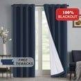 thumbnail image 1 of PrimeBeau Thermal Insulated Privacy Curtain Panels, 108 Inches Long, Set of 2, Navy, 1 of 6
