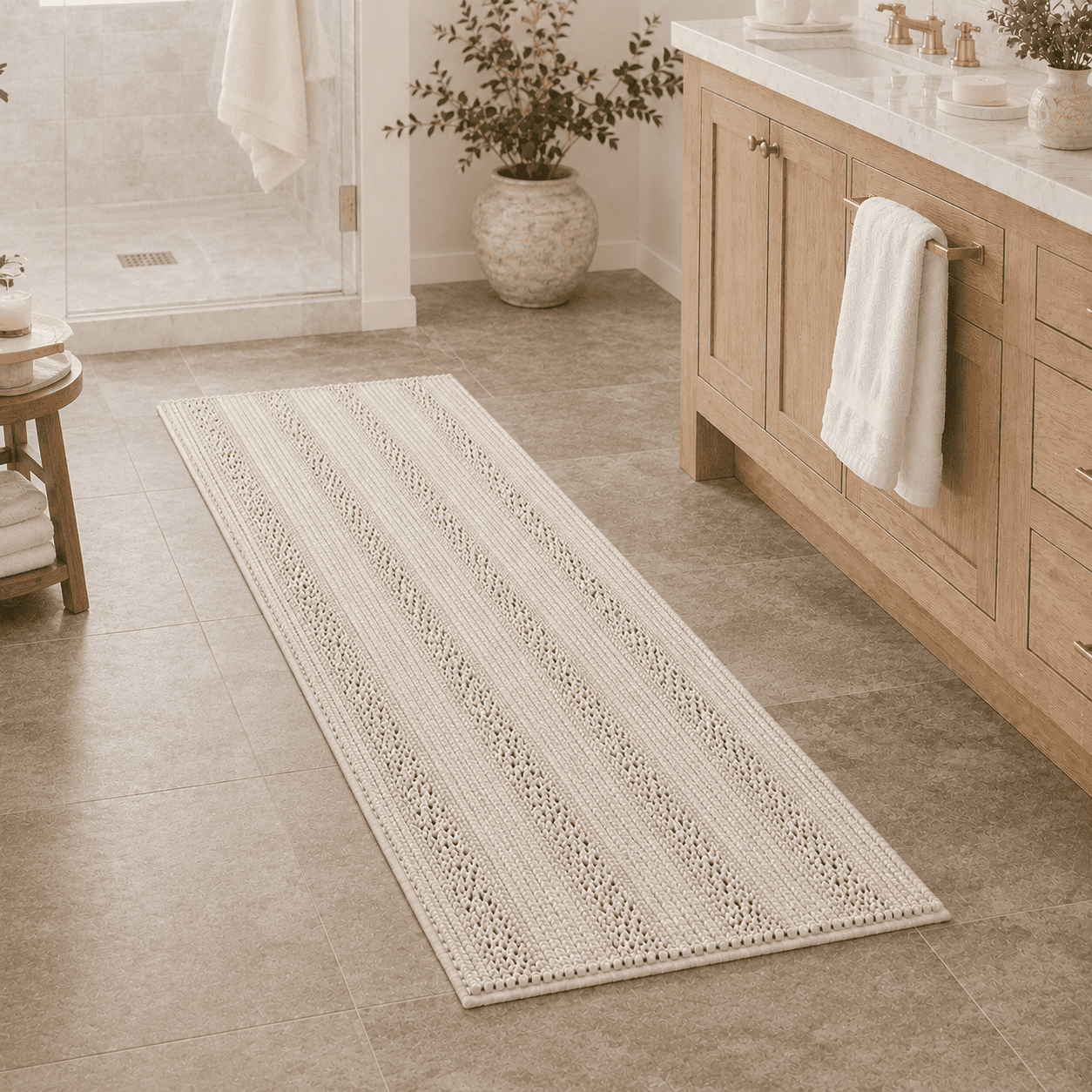 Oversize Rug Primebeau, Oversize Long Striped Rug, 59x20 inch, Ivory - Walmart.com