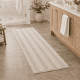 thumbnail image 1 of PrimeBeau 59x20 inch Oversize Non-Slip Long Striped Rugs for Powder Room, Ivory, 1 of 7