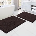 thumbnail image 1 of PrimeBeau Bathroom Rugs, Absorbent Non-Slip Luxury Chenille Extra Soft Shaggy Washable Set, 2 Piece, Chocolate, 1 of 1