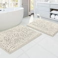 thumbnail image 1 of PrimeBeau Luxury Soft Absorbent Bathroom Rugs, 2 Piece Set, 20" x 32"/17" x 24", Ivory, 1 of 1