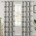 thumbnail image 1 of PrimeBeau Thermal Insulated Geometric Pattern Blackout Curtains, Navy and Gray, 2 Panels, W52 x L84 inch, 1 of 5