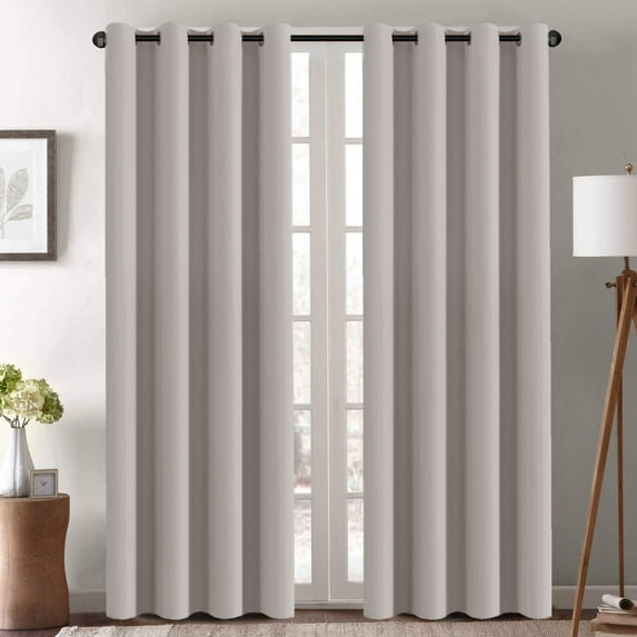 PrimeBeau Blackout Curtain for Living Room Thermal Insulated Window Treatment Curtain Extra Long 108 inch Length Energy Saving Solid Grommet Top Blackout Drape, One Panel, Taupe