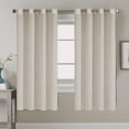 thumbnail image 1 of PrimeBeau Farmhouse Solid Texture Privacy Linen Blend Nickel Grommet Semi Sheer Window Panels (52" W x 63" L, Angora), 1 of 6