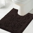 thumbnail image 1 of PrimeBeau Luxurious Chenille U Shaped Bathroom Rug Extra Soft Absorbent Shaggy Washable Bath Mat 20"x24" - Chocolate, 1 of 1