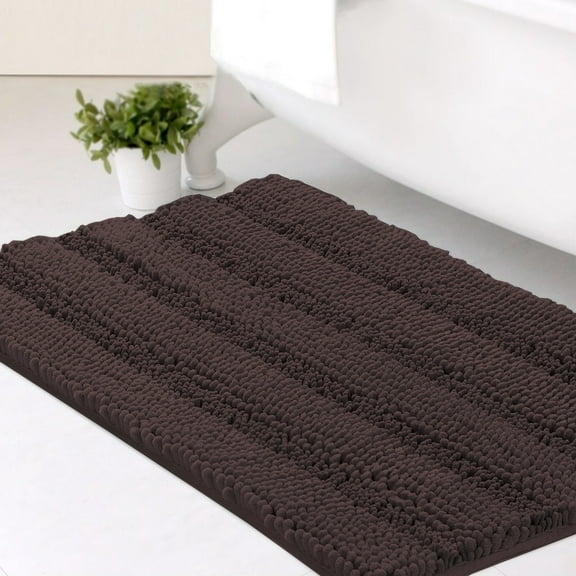 PrimeBeau Microfiber Non Slip Mat Anti-Slip Bath Mat, 20 x 32 Inch, Chocolate