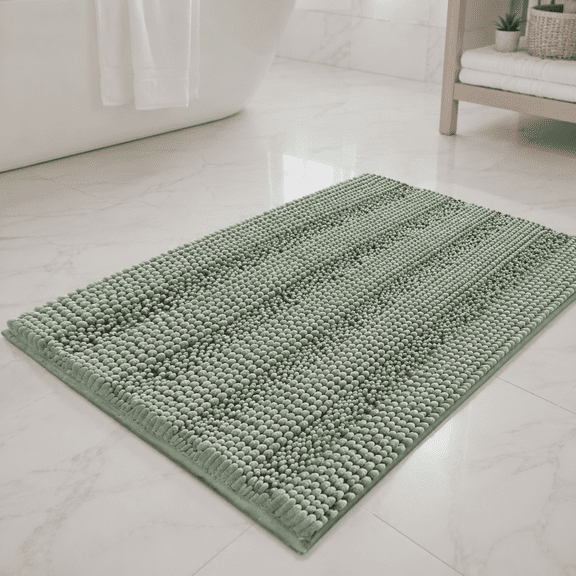 PrimeBeau Microfiber Non Slip Mat Anti-Slip Bath Mat, 20 x 32 Inch, Sage