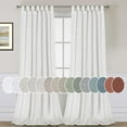thumbnail image 1 of PrimeBeau Natural Linen Blend Tab Top Curtains (52" x 96", Pure White), 1 of 6