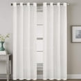thumbnail image 1 of PrimeBeau Natural Linen Blended Nickel Grommet Curtains, Semi Sheer Window Drapes, 52" W x 108" L, Pure White, 1 of 6