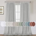 thumbnail image 1 of PrimeBeau Natural Linen Textured Flax Semi Sheer Privacy Window Curtains Drapes, 52" W x 108" L, Dove, 1 of 7