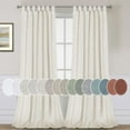 thumbnail image 1 of PrimeBeau Linen Semi-Sheer Curtain Panels, 52" x 96", Ivory, 1 of 7