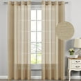 thumbnail image 1 of PrimeBeau Pair Set Nickel Grommet Natural Linen and Poly Semi-Sheers,Premium Soft Rich Material Curtain Panels for Living Room - 52x108-Inch-Tan, 1 of 7