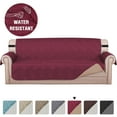 thumbnail image 1 of PrimeBeau Reversible Sofa Slipcover Furniture Protector Water Resistant 2 Inch Wide Elastic Straps Sofa Cover Couch Covers Pets Kids Fit Sitting Width Up to 66" (Sofa, Burgundy / Beige), 1 of 5