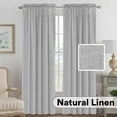 thumbnail image 1 of PrimeBeau Rich Linen Curtains Semi-Sheer for Bedroom/Living Room|Rod Pocket Textured Flax Window Curtain Drapes, 2 Pack, 52 x 84 inch, Dove, 1 of 7