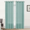thumbnail image 1 of Primebeau Semi-Sheer Linen Curtains Light Filtering Grommet Panels, 52 x 108 inch, 2 Panel Set, SeaMist, 1 of 7