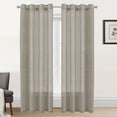 thumbnail image 1 of PrimeBeau Privacy Decor Semi-Sheer Linen Grommet Curtains, 52" x 108" , 2 Panels, Taupe, 1 of 7