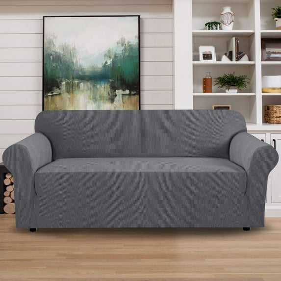 PrimeBeau Sofa Slipcover 1 Piece Sofa Cover 4 Seater Soft Couch Cover(Sofa X-Large, Gray)