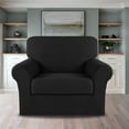 thumbnail image 1 of PrimeBeau Sofa Slipcover 2 Piece Sofa Cover 1 Seater Soft Couch Cover(Armchair 32"-48", Black), 1 of 6