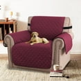 thumbnail image 1 of PrimeBeau Sofa Slipcover for Dogs Pets&Kids, Durable Pet Cover for Sofa with Elastic Strap(75" x 65", Burgundy/Tan), 1 of 7