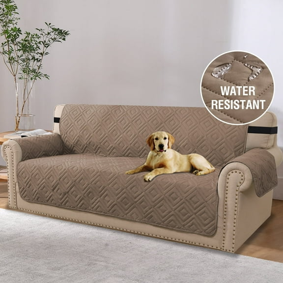 PrimeBeau Quilted Reversible Protector for Chairs, Loveseat, Recliner, and Sofa, Taupe/Beige