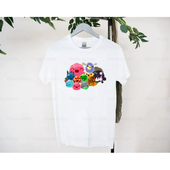 PrimeC 66 Slime Rancher 8 bit T-Shirt Unisex, Mens, Cotton, Slimes, Tarr, Video Game, 2022 , for Unisex, up to size 5XL