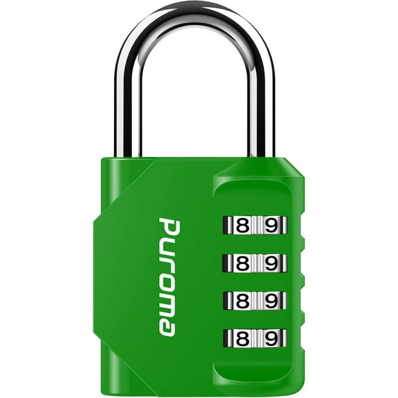 PrimeCook Shop 1 Pack Combination Lock for Locker 4 Digit Outdoor Waterproof Padlock for School, Gym, Sports, Fence, Toolbox, Gate, Case, Outdoor, Hasp Storage, Cabinets (Green)