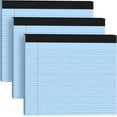 thumbnail image 1 of PrimeCook Shop 3 Pack Wide Legal Pads 11" x 9.5"Blue College Ruled Note Pad Narrow Ruled 30 Sheets per Notepad Perforated Writing Paper with Thick Backboard Horizontal Pads of Paper, 1 of 12
