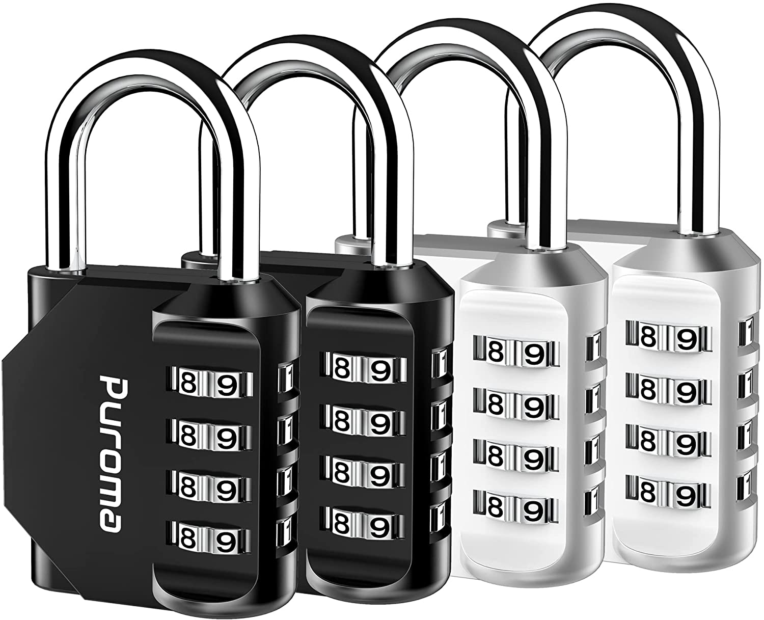 PrimeCook Shop 4 Pack Combination Lock for Locker 4 Digit Outdoor ...