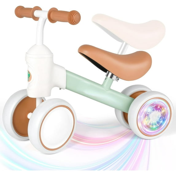 PrimeCook Shop Baby Balance Bike for 1-3 Year Old Boys Girls, 12-36 Month Toddler Balance Bike, 4 Wheels Baby Bike Toddler First Birthday Gifts