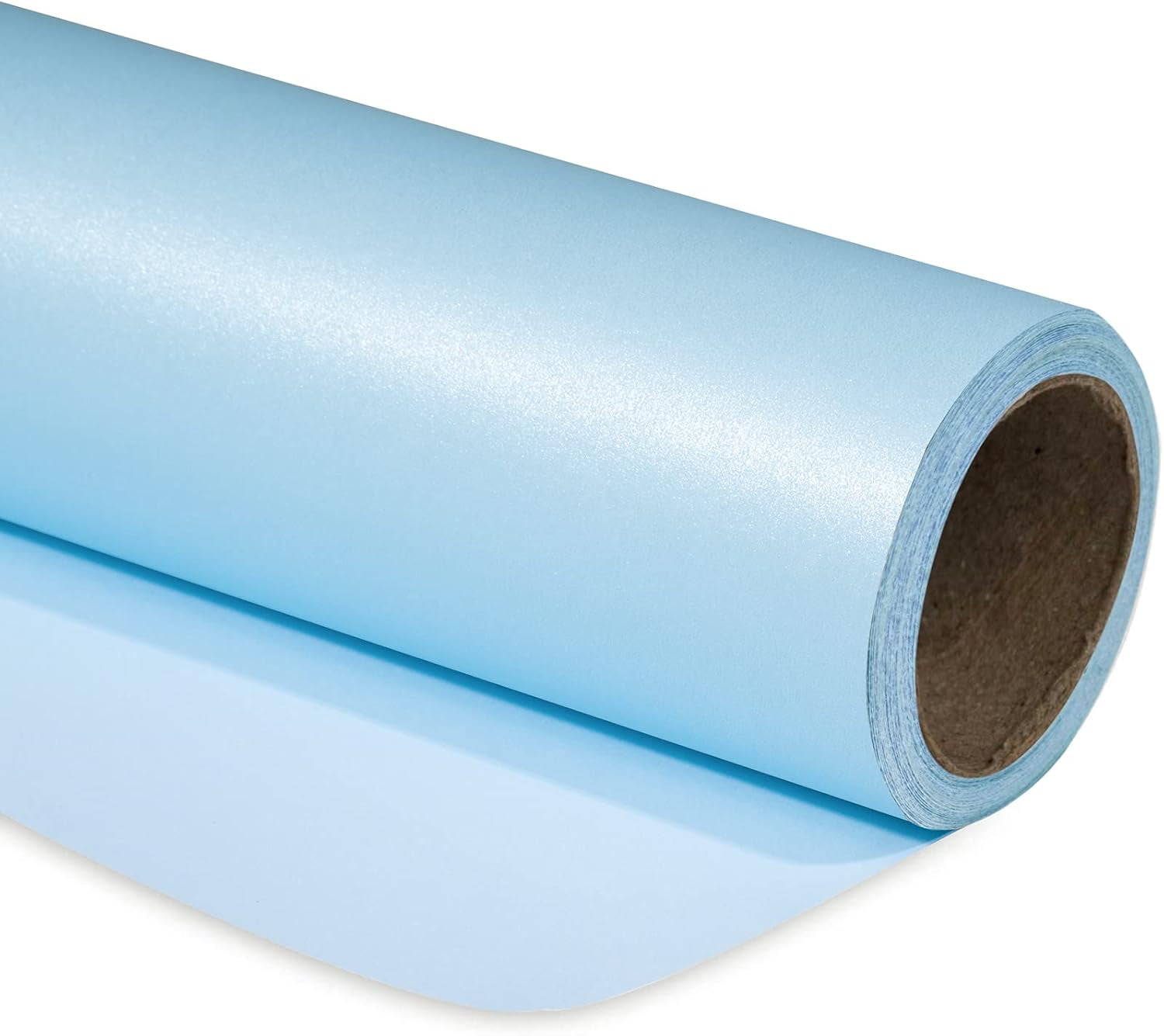 PrimeCook Shop Blue Matte Wrapping Paper - Solid Color Pearly - lustre Paper Perfect for Wedding, Birthday, Christmas, Baby Shower -17 Inches X 32.8 Feet